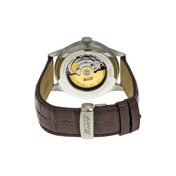 TISSOT Automatic Mechanical Movement Men's Watches Watch 40mm White Dial Stainless Steel Watch Case Leather Watch Bands-4