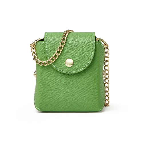 ROBERTA DI CAMERINO Cow Leather Lipstick Bag, Chain Bag, Shoulder Bag, Crossbody Bag Mini Women's Green/Purple