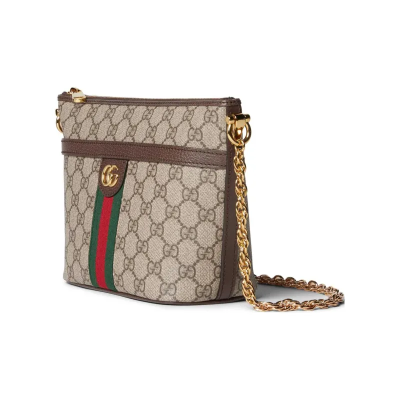GUCCI Ophidia Canvas With Leather Canvas Bag Crossbody Bag Shoulder Bag Mini Women's Beige & Ebony-1