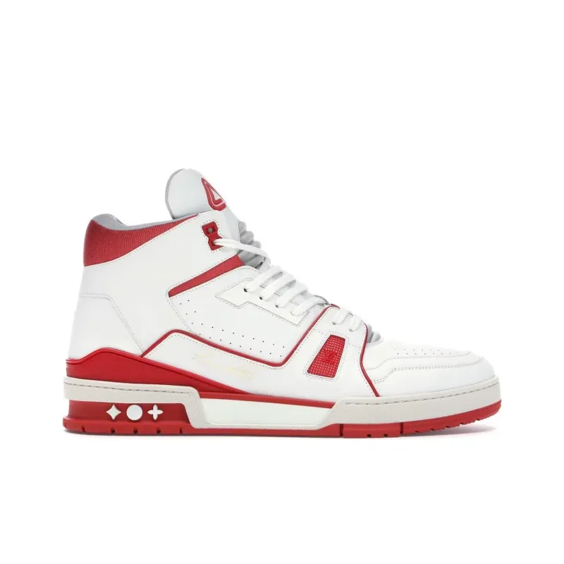 LOUIS VUITTON LV Trainer Sneaker Mid White Red-1