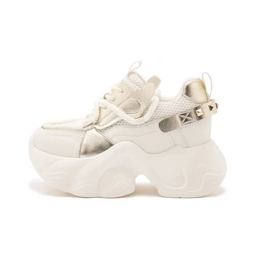 Milan Love Song Cushioning Moisture Wicking Balance Wear Resistant Low Top Chunky Sneakers Women's Black