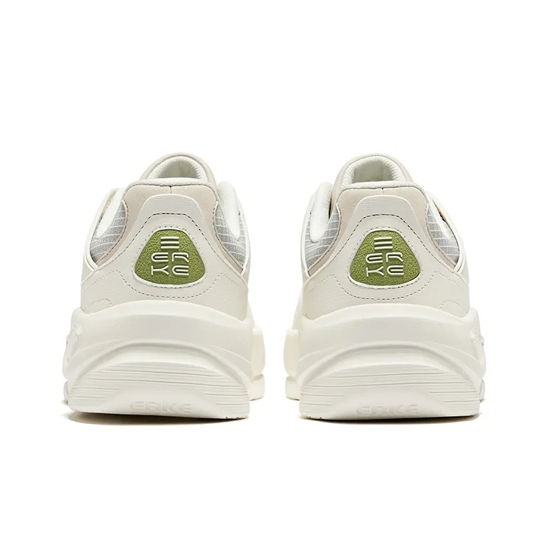 Erke White Peach Oolong 2.0 Lite Cushioning Wear Resistant Low Top Skateboard Shoes Women's White Gray Pink-3