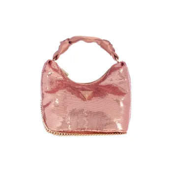 GUESS Sequins Shoulder Bag Crossbody Bag Handbag Women's Metal Pink