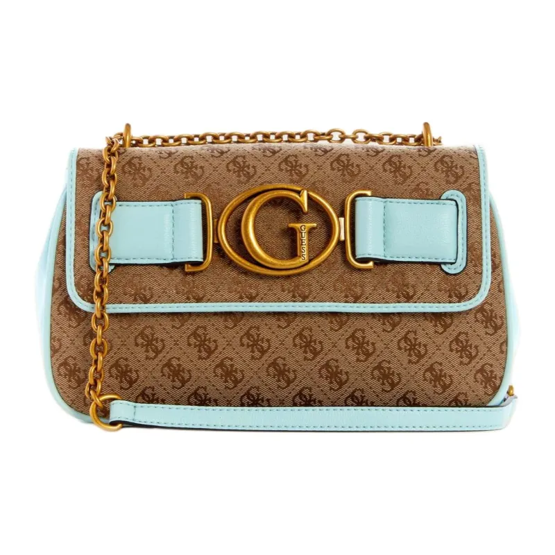 GUESS Artificial Leather One Shoulder Handbag Crossbody Bag Women's Coffee Blend Light Blue-0