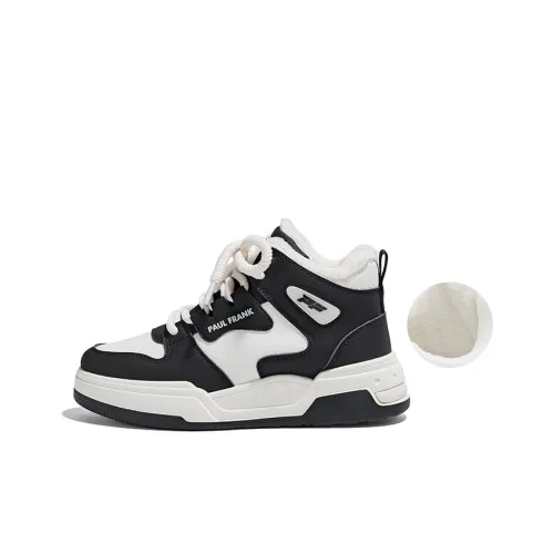 PAUL FRANK Anti Slip Wear Resistant High Top Skateboard Shoes Women's Beige Black