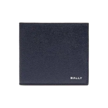 BALLY Embossed Calfskin Wallet Men's Blue