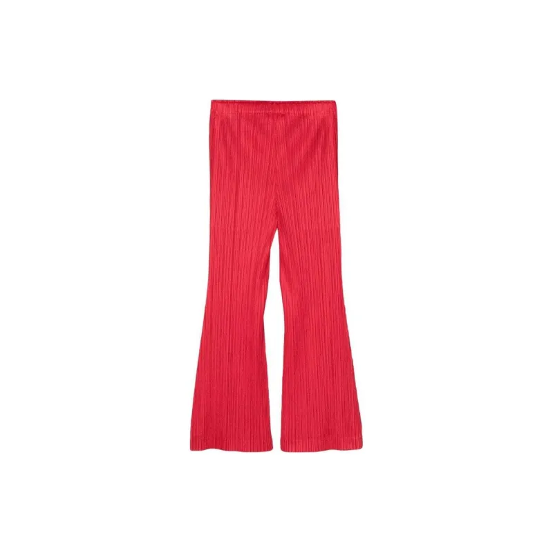 PLEATS PLEASE ISSEY MIYAKE Pleated Cropped Straight leg Trousers-1