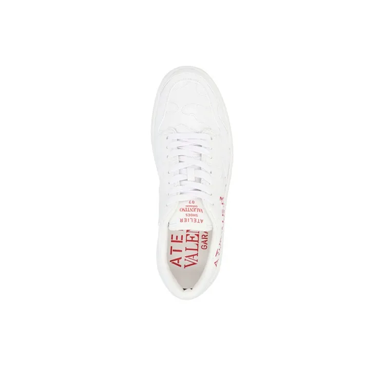 Valentino Atelier Anti Slip And Wear Resistant Height Increasing Low Top Casual Shoes Women's White-3