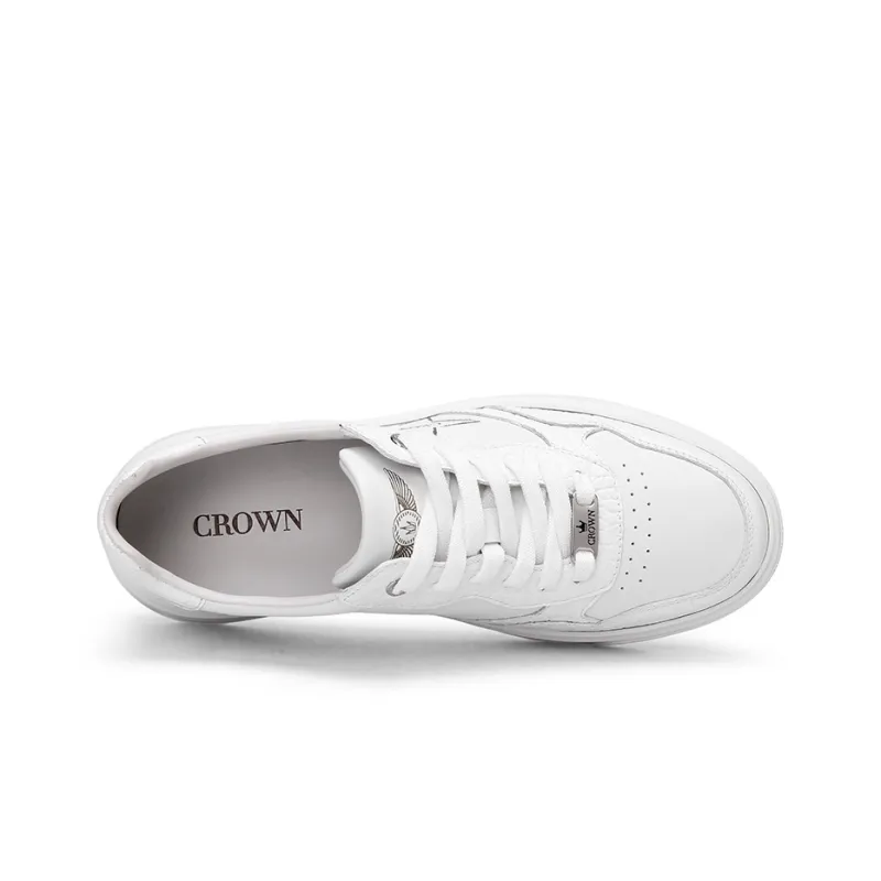 CROWN Skateboard Shoes Men's White One Yard Larger-2