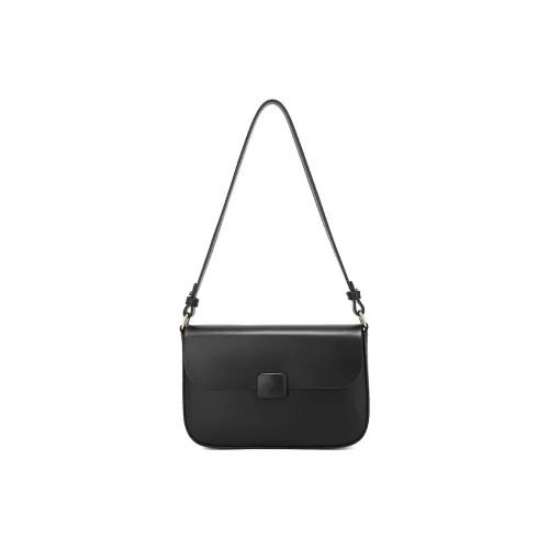MEXICAN Split Cow Leather Bonded Synthetic Leather Shoulder Bag Crossbody Bag Women's Athens Black/Mocha Brown
