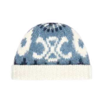 CELINE Beanie In Triomphe Fair Isle Wool