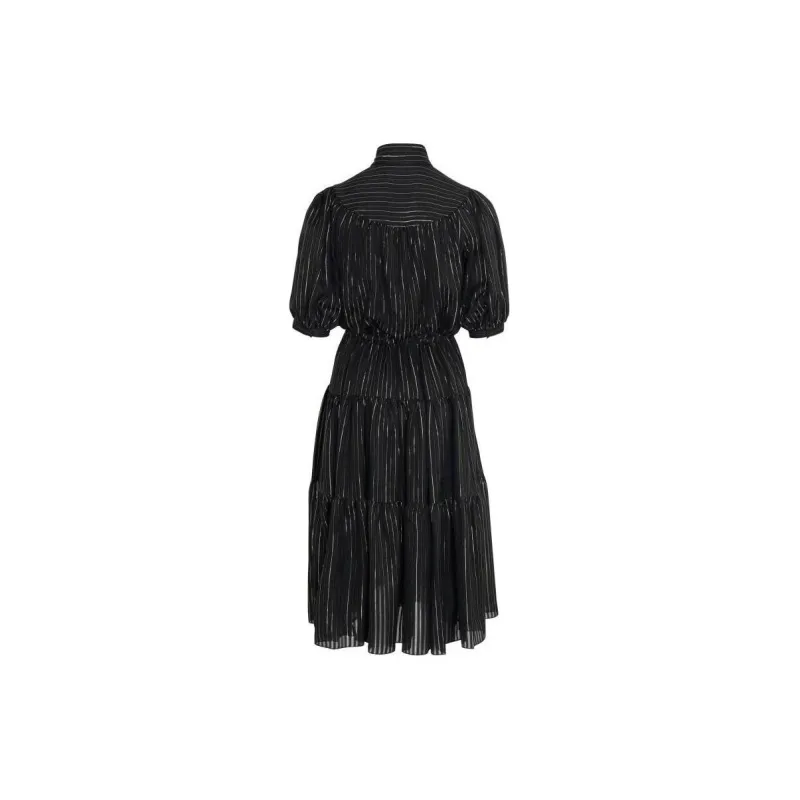 CELINE Short Sleeved Dress Women's Black-1