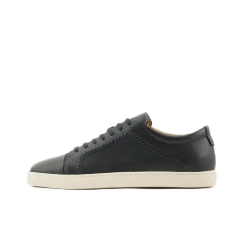 GIORGIO ARMANI Whipstitch-trim Leather Sneakers