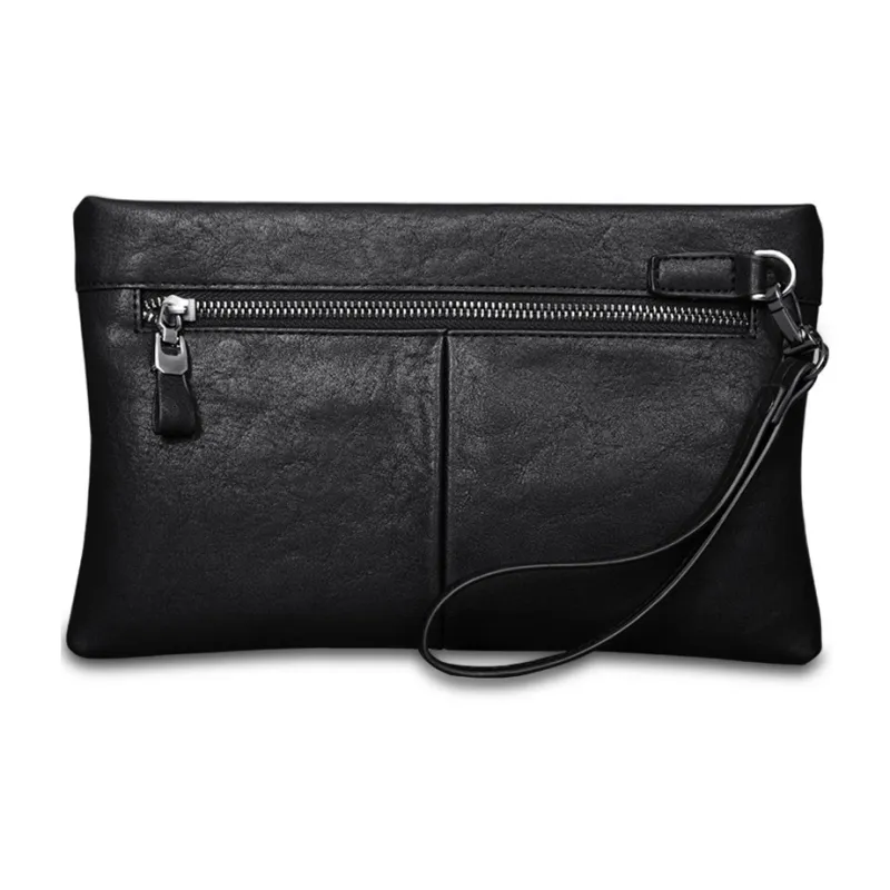 COW Microfiber Synthetic Leather Clutches Wallets Large Size Men's Black-7