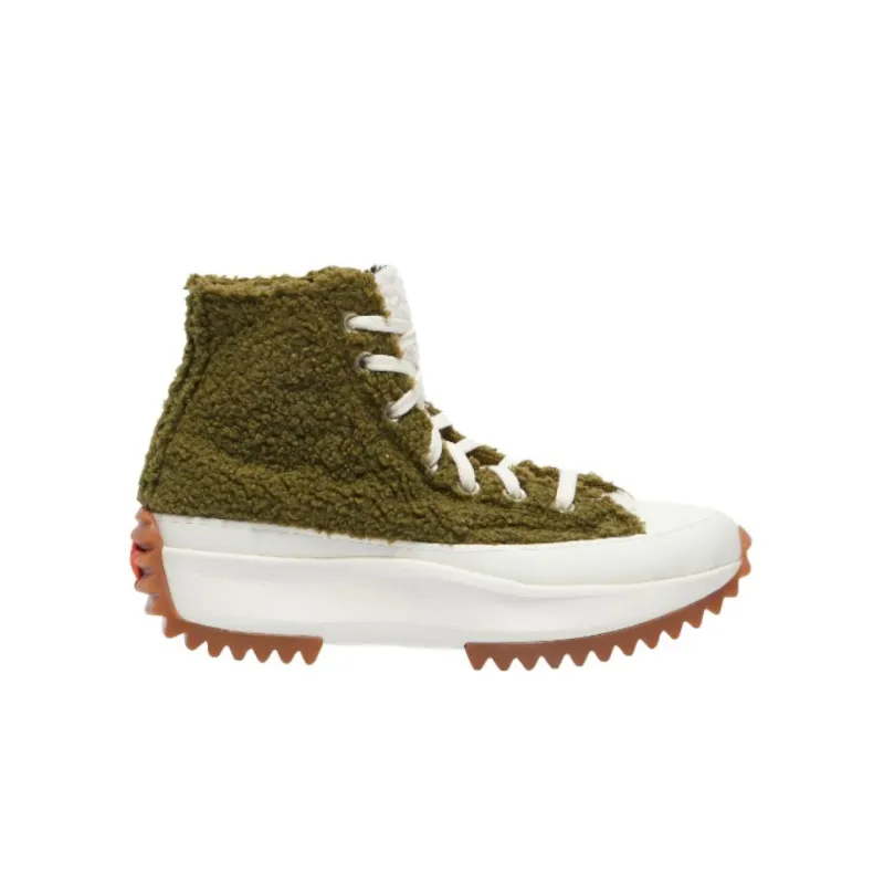 Converse Run Star Hike Slip-Resistant Coverage High-Top Casual Shoes Women's Olive Green-1