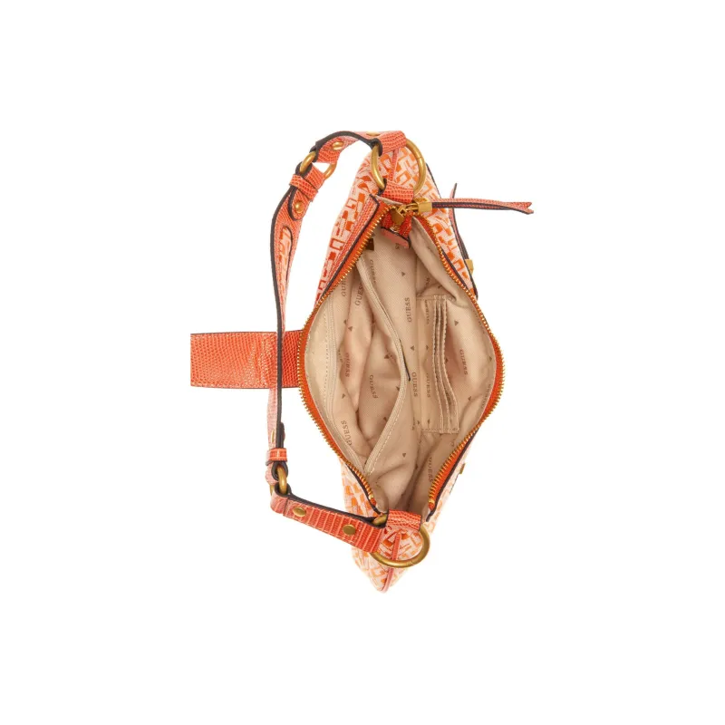 GUESS Jacquard Handbag Shoulder Bag Women's Orange-3