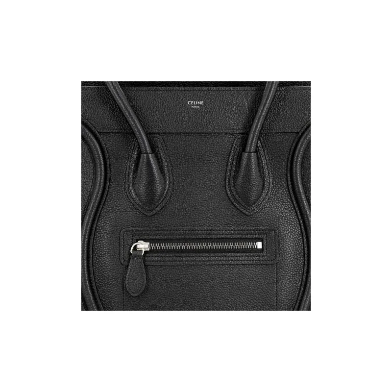 CELINE Micro Luggage Handbag In Drummed Calfskin-4