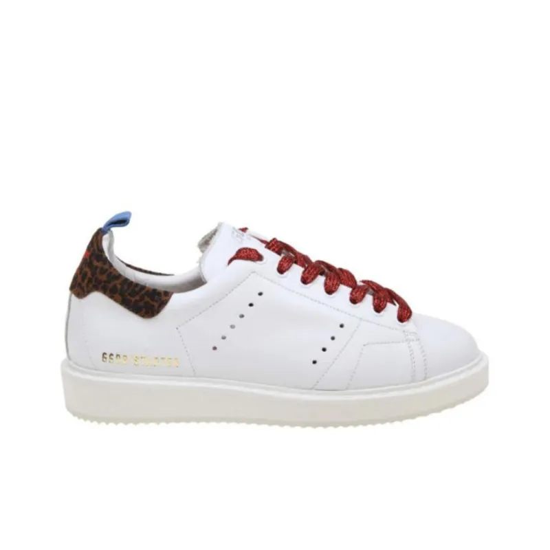 Golden Goose GGDB Starter Stylish Skateboarding Shoes Women's White Leopard Tail-1