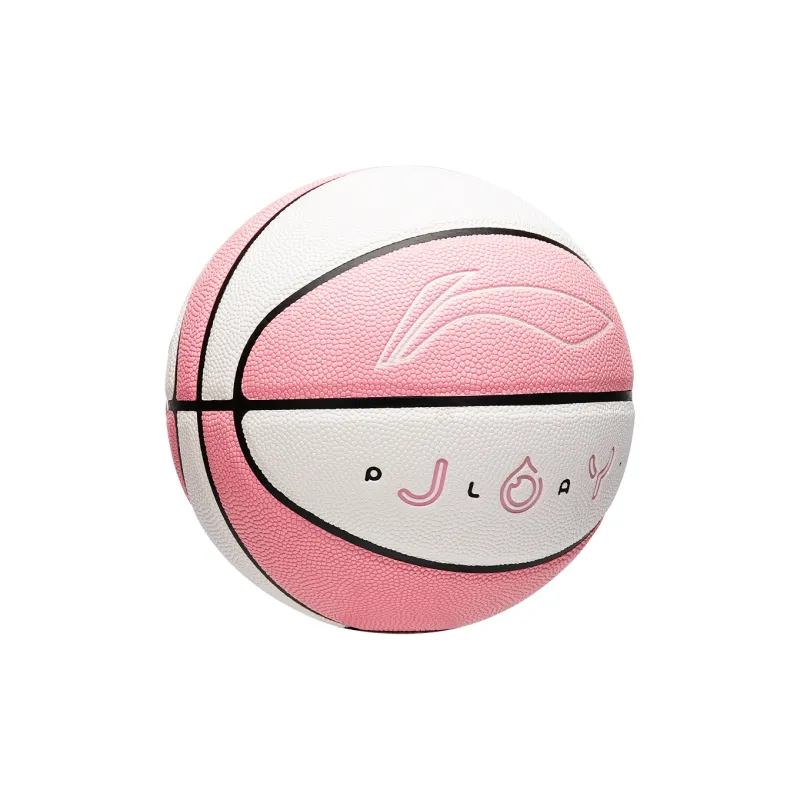 LiNing PU Basketball Pink/White Size 6 Training Unisex-1