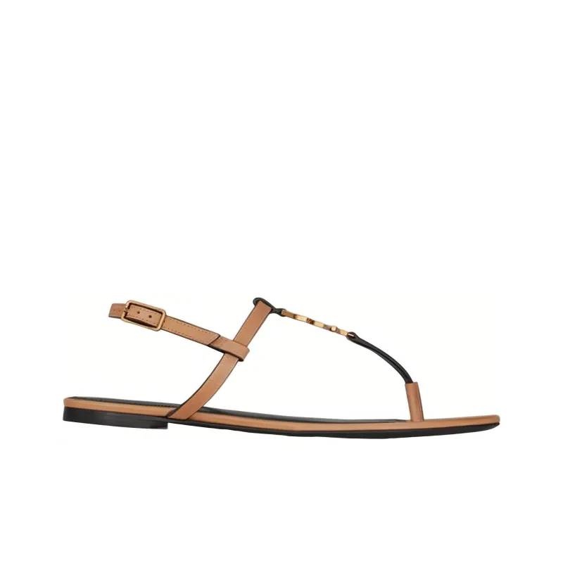 SAINT LAURENT Cassandra Flat Sandals-1
