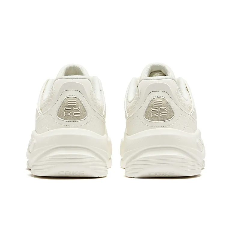 Erke White Peach Oolong 2.0 Lite Cushioning Wear Resistant Low Top Skateboard Shoes Women's Microcrystal White-3
