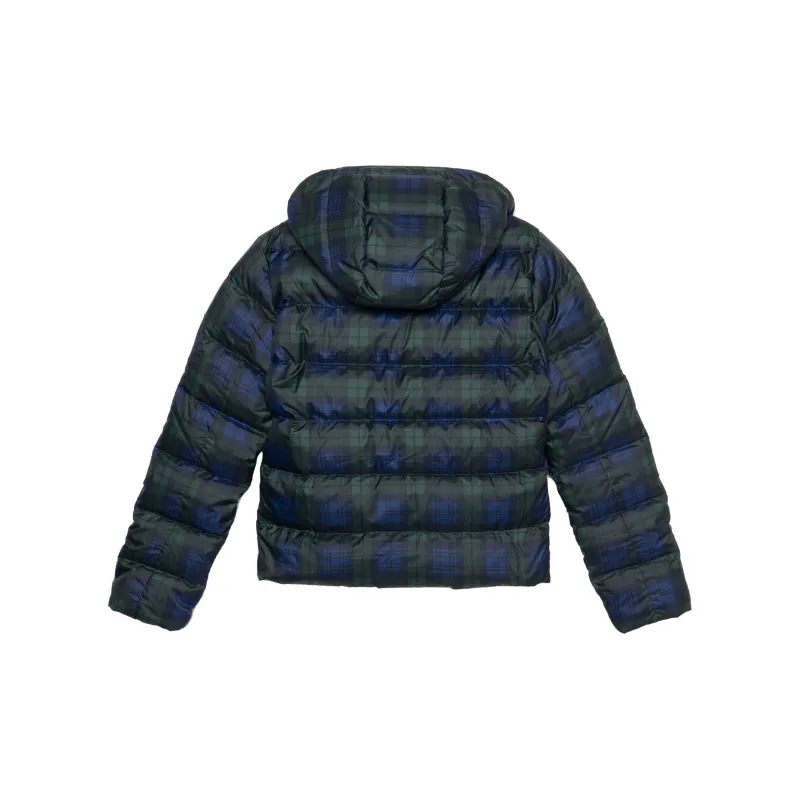 Polo Ralph Lauren Down Jacket Women's Blue Green Plaid-1