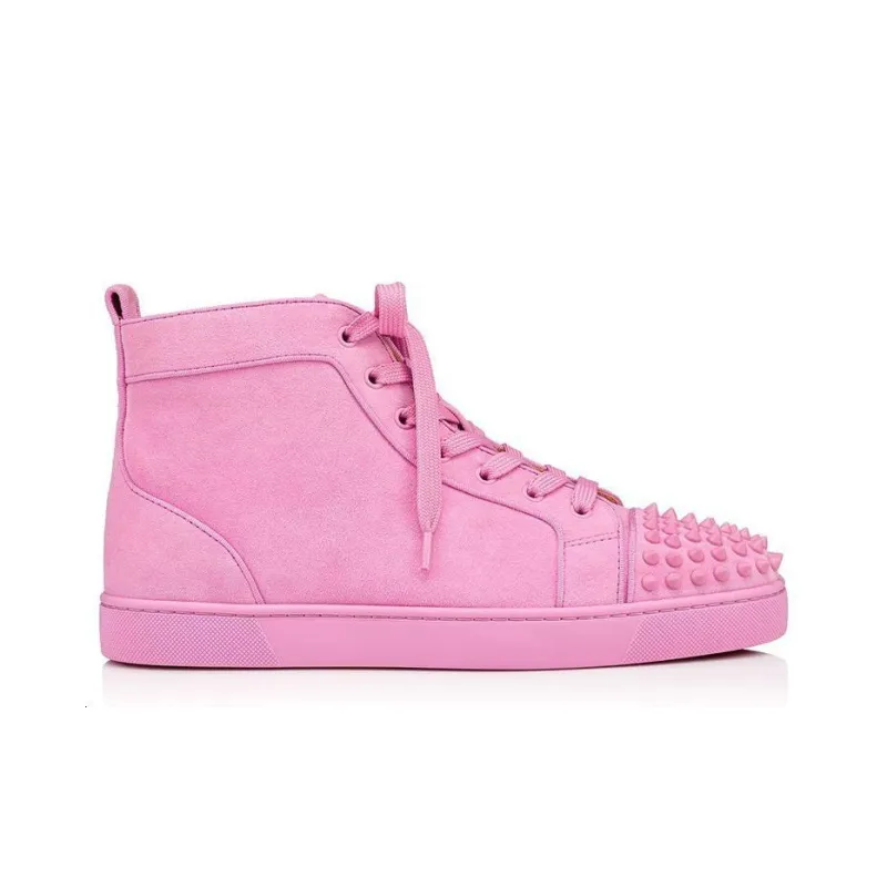 CL LUBOTING Louboutin Lou Spikes Orlato Stylish Skateboarding Shoes Men's Pink-1