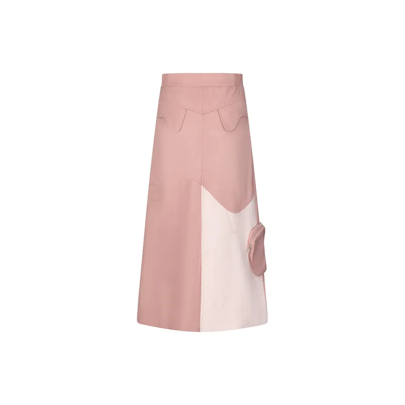 1 TROP FORT Casual Long Skirt Women's Pink-1