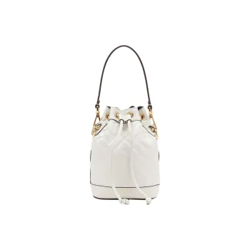 FENDI Mon Tresor Calfskin Bucket Bag Handbag Shoulder Bag Crossbody Bag Small Size Women's White