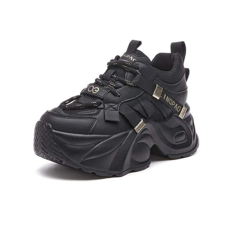 LINGPAO Lightweight Height Increasing Low-Top Chunky Sneakers Women's-1