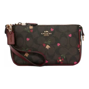 COACH Nolita Leather Shoulder Bag, Pochette, Clutch Trumpets Women's Brown/Burgundy Multicolor