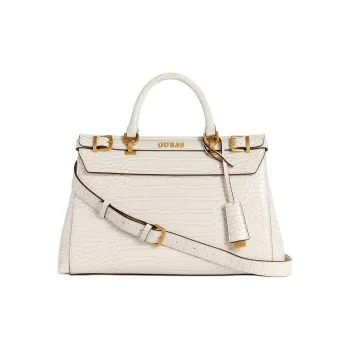 GUESS Crocodile Embossed Artificial Leather Shoulder Bag Crossbody Bag Handbag Women's White