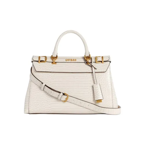 GUESS Crocodile Embossed Artificial Leather Shoulder Bag Crossbody Bag Handbag Women's White