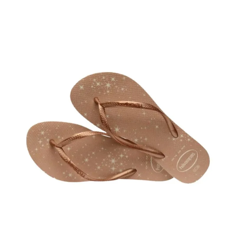 Havaianas Flip Flops Low Heel Women's Pink Silver-3