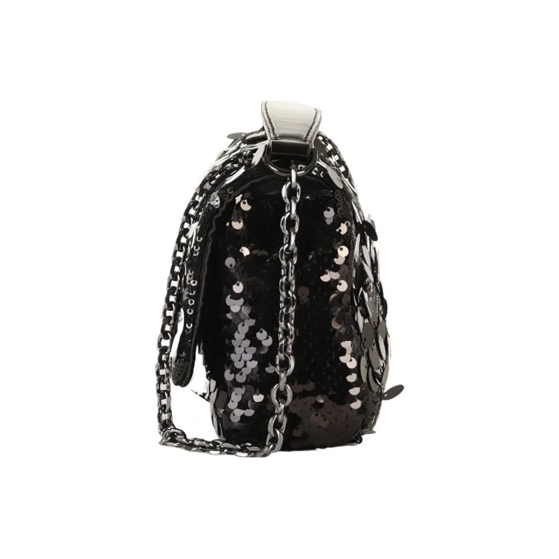EMPORIO ARMANI Satin Shoulder Bag Crossbody Bag Clutches Regular Women's Black-4