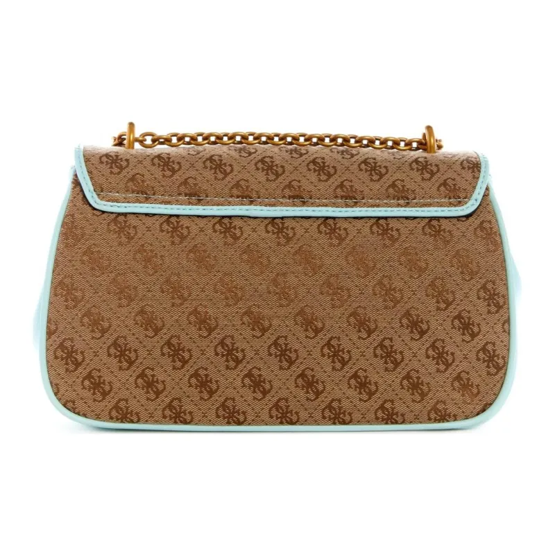 GUESS Artificial Leather One Shoulder Handbag Crossbody Bag Women's Coffee Blend Light Blue-2