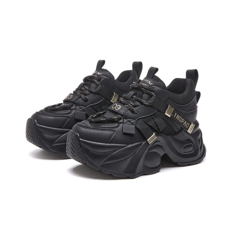 LINGPAO Lightweight Height Increasing Low-Top Chunky Sneakers Women's-2