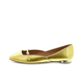 AQUAZZURA Crystal-buckle Leather Ballerina Shoes
