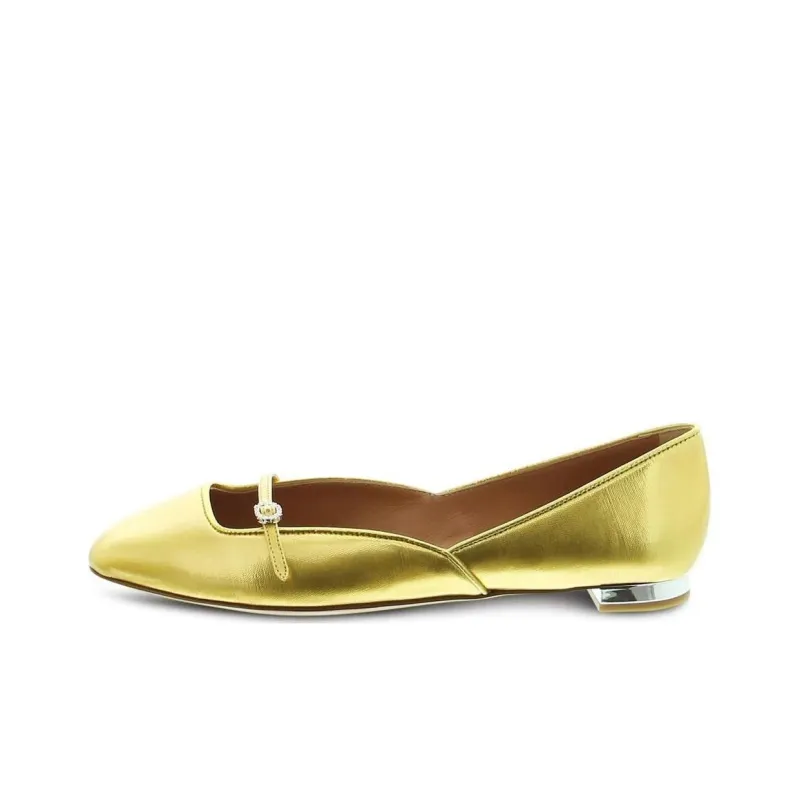 AQUAZZURA Crystal-buckle Leather Ballerina Shoes-0