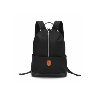 ROBERTA DI CAMERINO Fabric With Synthetic Leather Large Capacity Commute Backpack For Men Large Size Men's Black