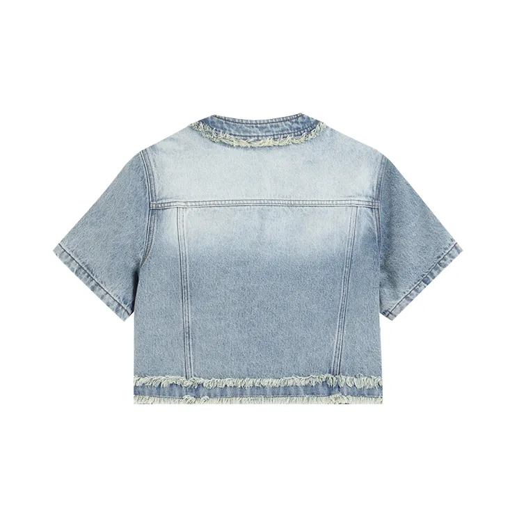 AMAZING SONG Denim Jacket Women's Washed Blue-1