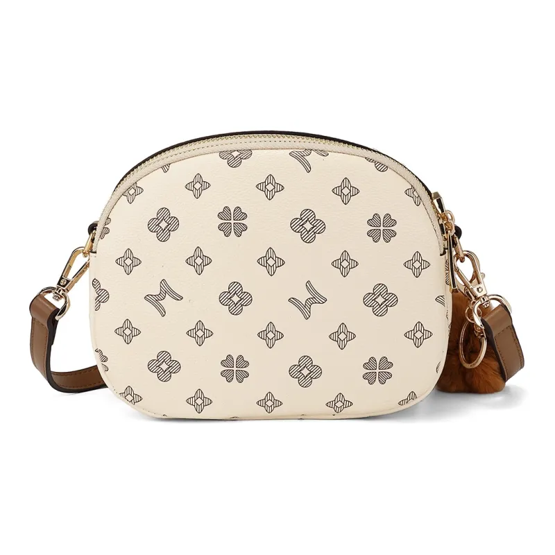 MEXICAN Polyurethane Crossbody Bag, Shoulder Bag Regular Women's Dark Brown/Ecru-6