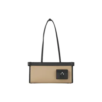STAR TOWN Cow Leather Shoulder Bag, Baguette Bag, Handbag, Shoulder Bag Medium Size Women's Dark Khaki