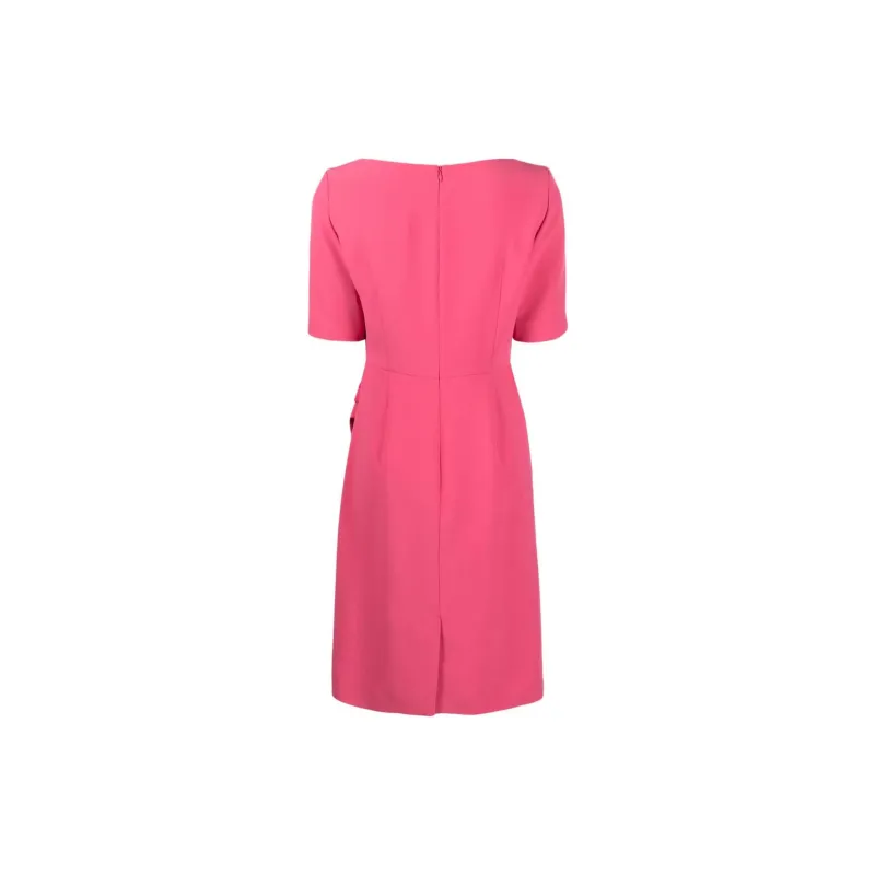 Paule Ka Pleat detail Crepe Midi Dress-1