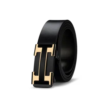 NIUMJ Business Casual, Minimalist Style Individual, Practical And Durable, Automatic Buckle Leather Belts Men's 3.3cm