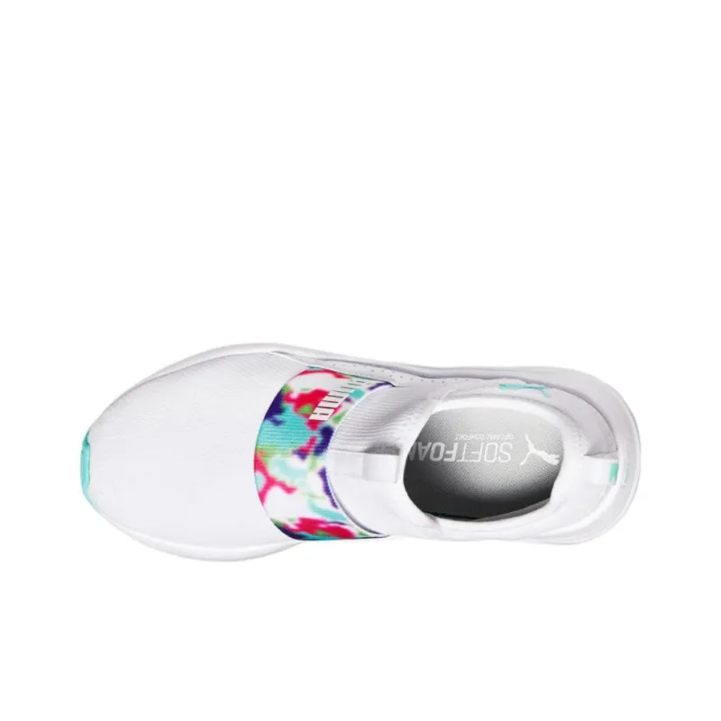 PUMA Softride Sophia Slip On Cushioning Wear-Resistant Low-Top Running Shoes Women's White-3