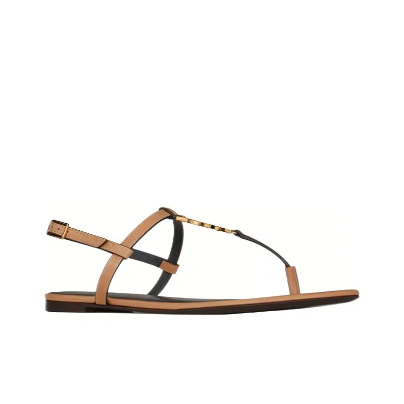 SAINT LAURENT Cassandra Flat Sandals-2