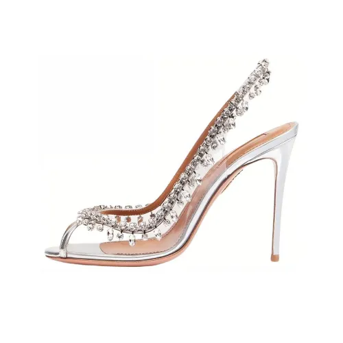 AQUAZZURA Temptation 105mm Crystal-embellished Slingback Sandals