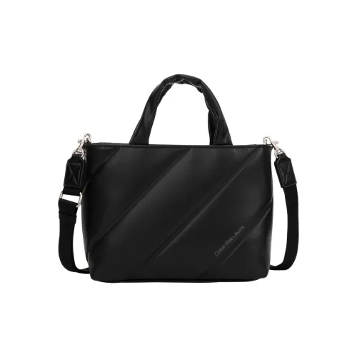 CALVIN KLEIN Synthetic Material Detachable Shoulder Strap Handbag Tote Bag Medium Size Women's Space Black