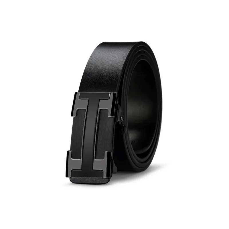 NIUMJ Business Casual, Minimalist Style Individual, Practical And Durable, Automatic Buckle Leather Belts Men's 3.3cm-1